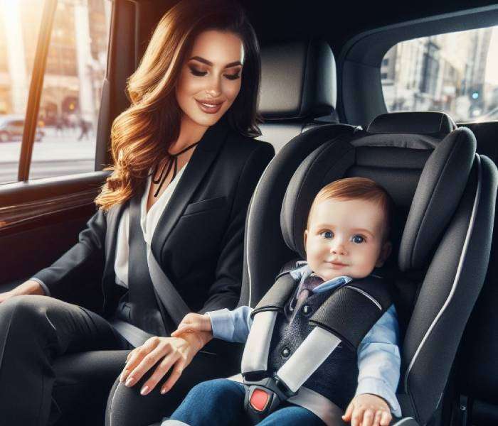 black car service with car seat