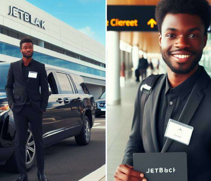 Professional Greeter in airport and performing meet and greet service.