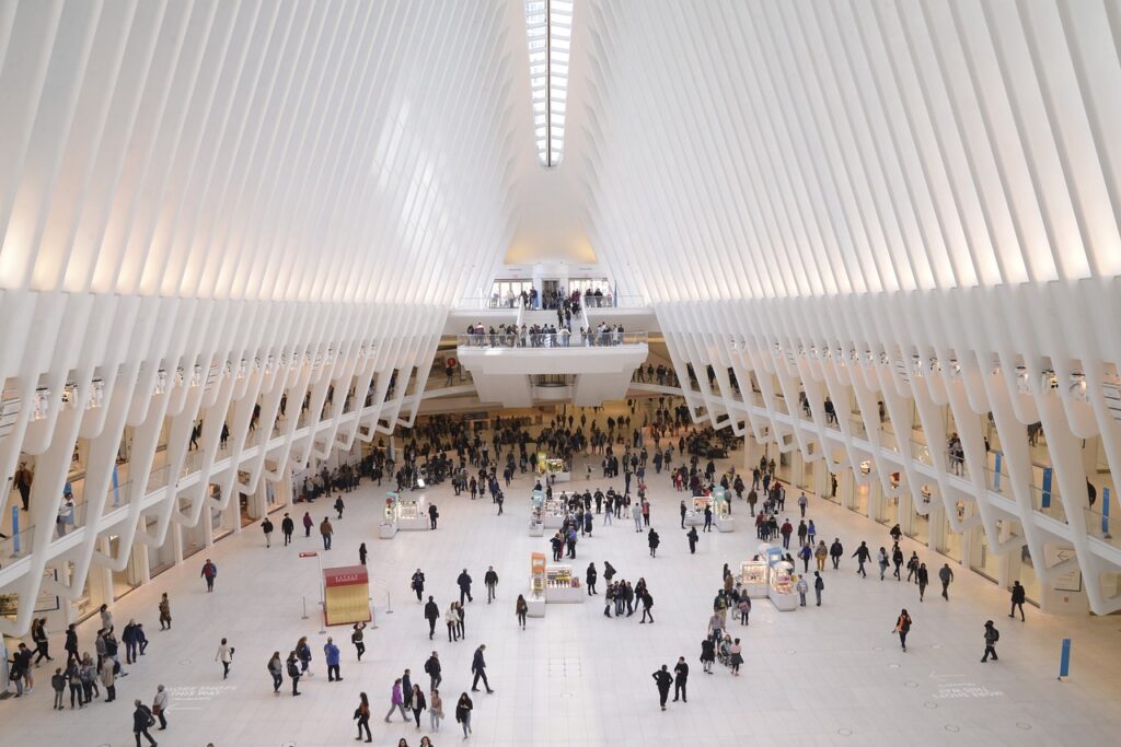 world trade center, building, people