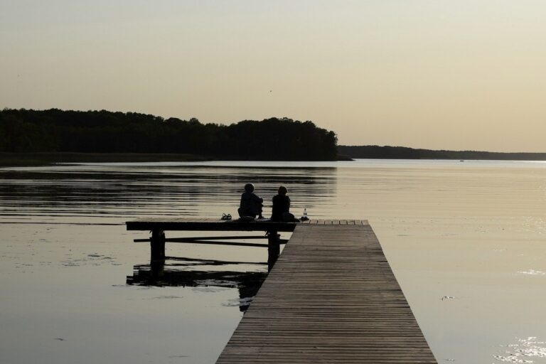 lake, nature, sunset