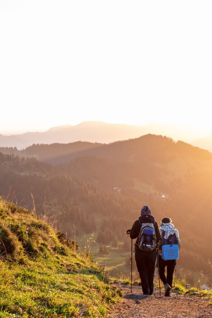 mountain, sunrise, sun