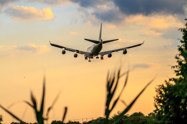 airplane, wing, sky