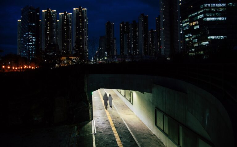 underpass, city, evening