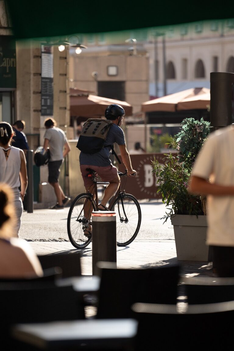 people, man, bicycle