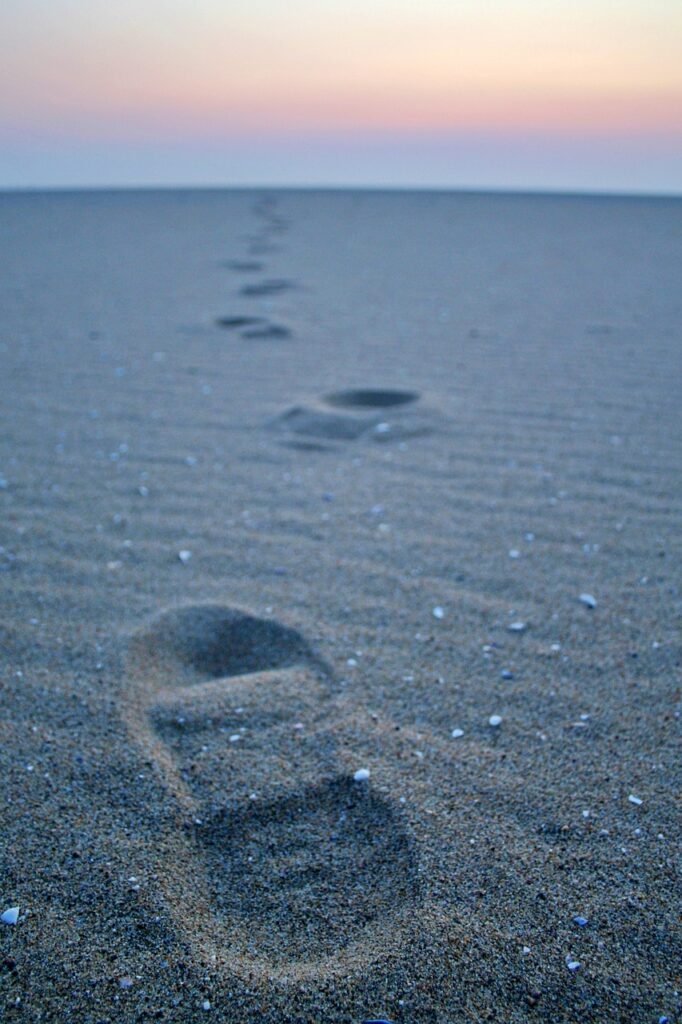 footprint, step, send