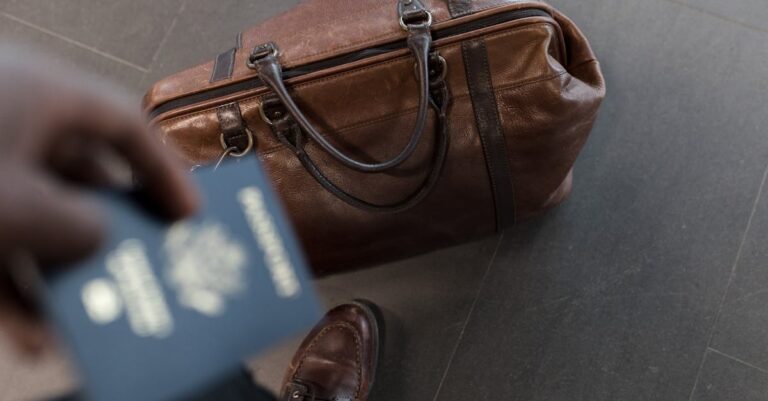 Brown Leather Duffel Bag