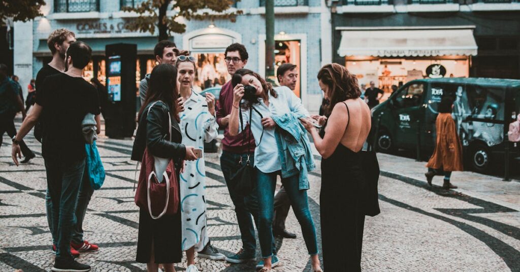 Group of People Standing Outdoors