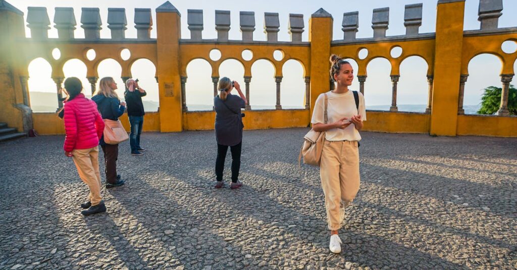 Woman Holding Phone Inside Building