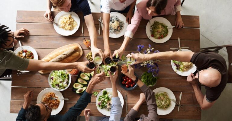 Group of People Making Toast