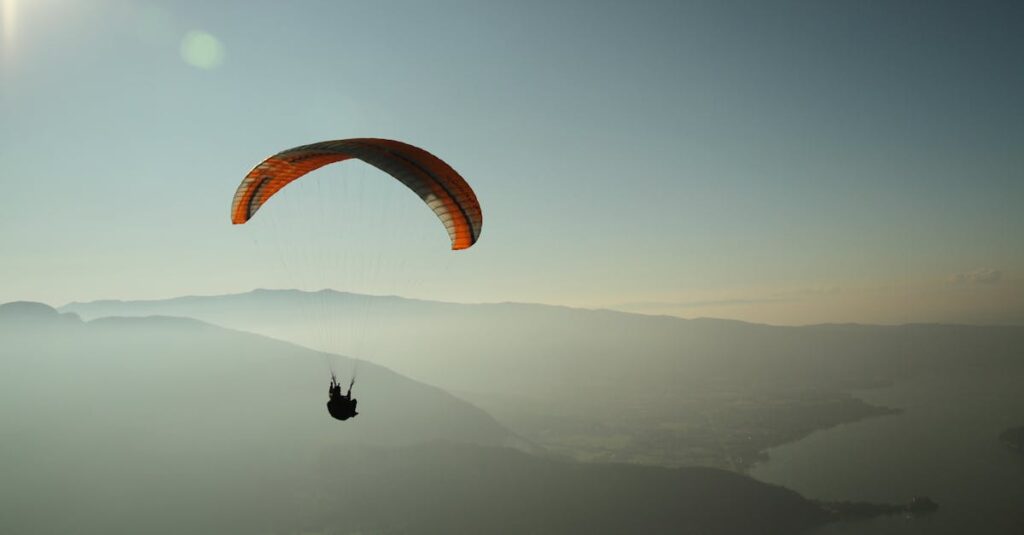 Man Using Parachute