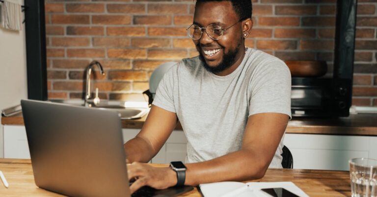 Man Using a Laptop