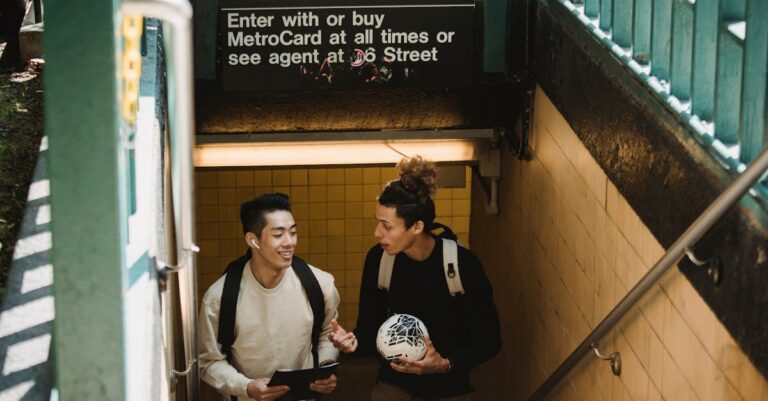 Two Young Men At A Subway Station