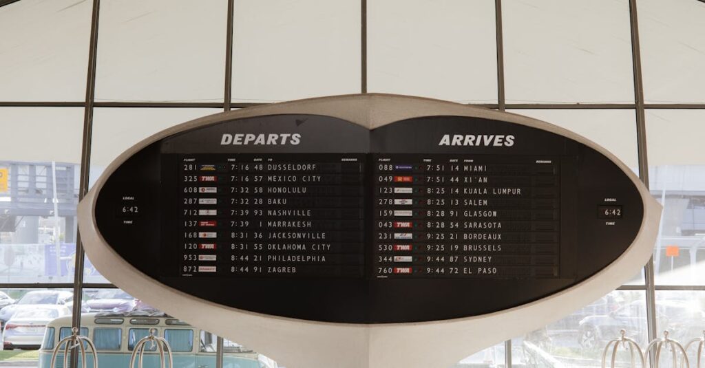 Departures and Arrivals Screen at Airport