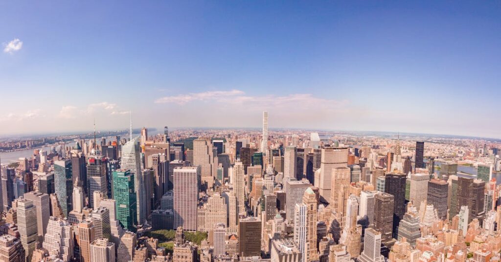 Aerial View of City Buildings