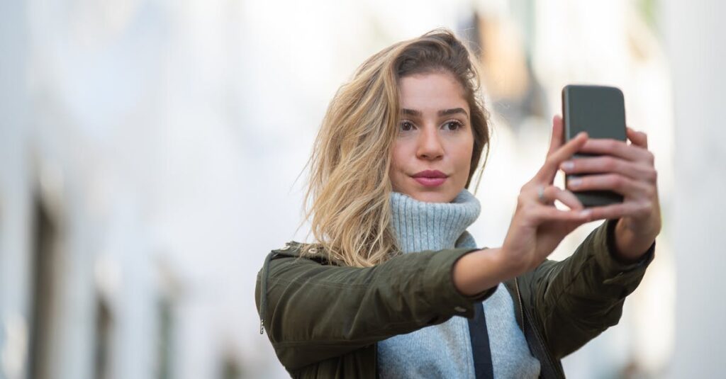 A Woman Holding a Smartphone