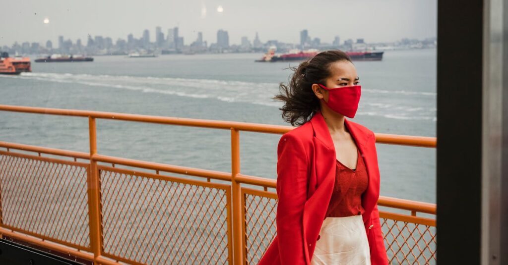 A Woman in Red Suit