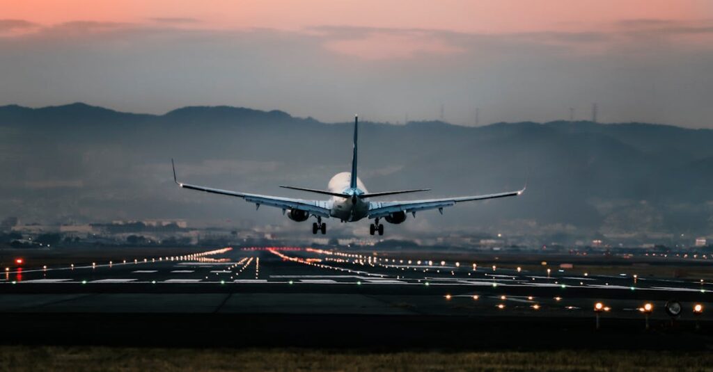 Plane Landing on Runway