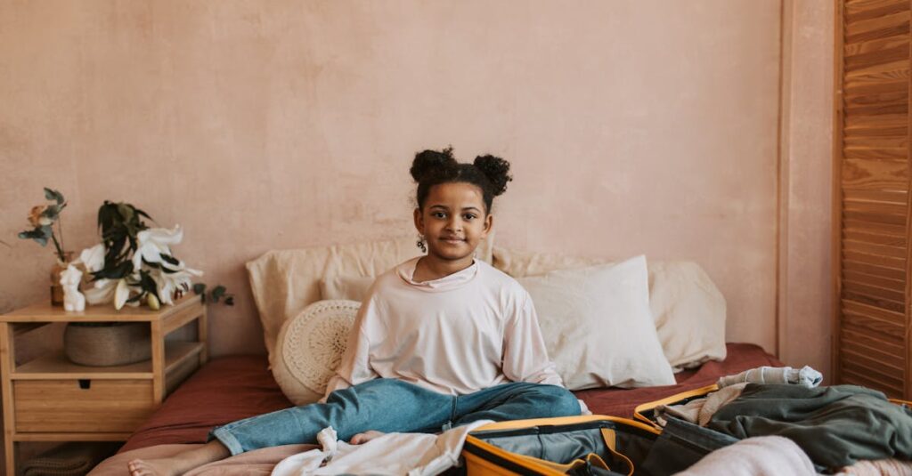 Girl Sitting on the Bed