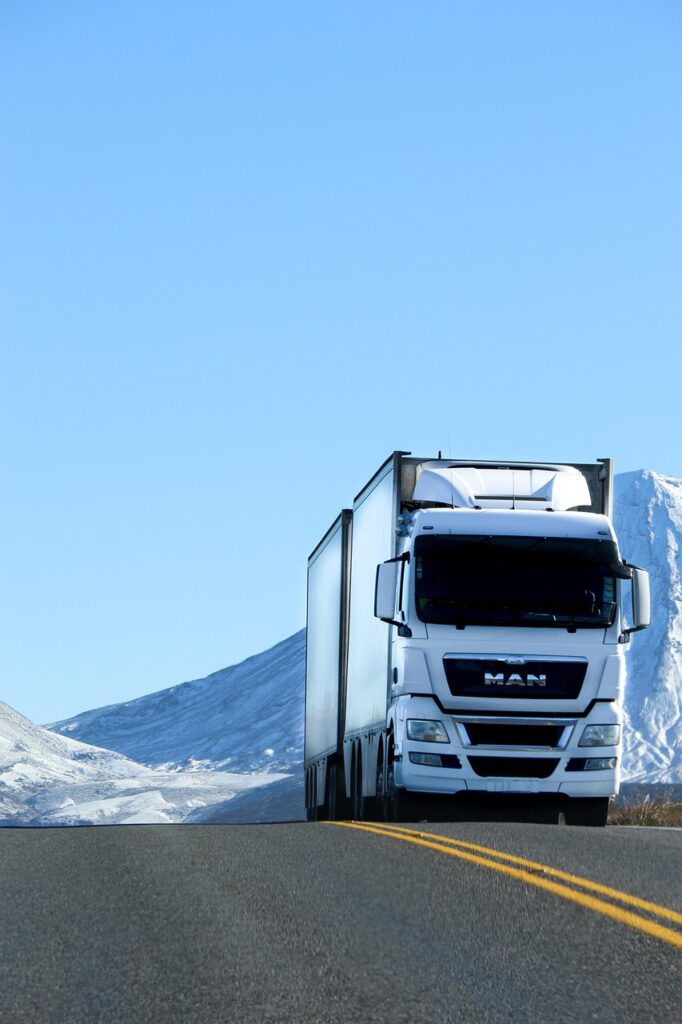 truck, road, vehicle, snow, white, blue, nature, lorry, transport, blue road, blue truck, blue snow, truck, truck, truck, truck, truck