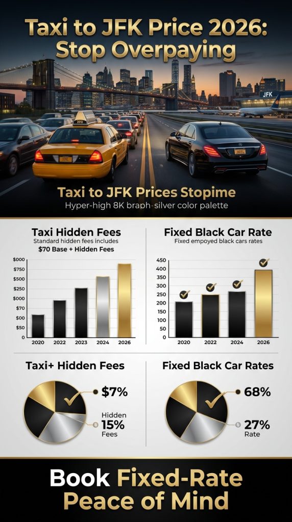 Omprehensive Infographic Comparing Taxi To Jfk Price With Surcharges Against Premium Airport Transfer Options