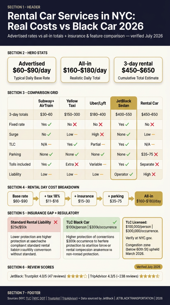 how much is rental car services in nyc