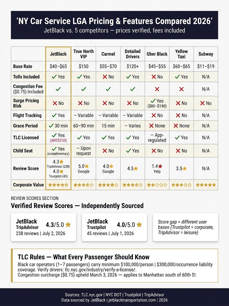 NY Car Service LGA Reviews 2026: 5 Honest Things Corporate Bookers Need to Know 3 Infographic ny car service lga reviews 2026