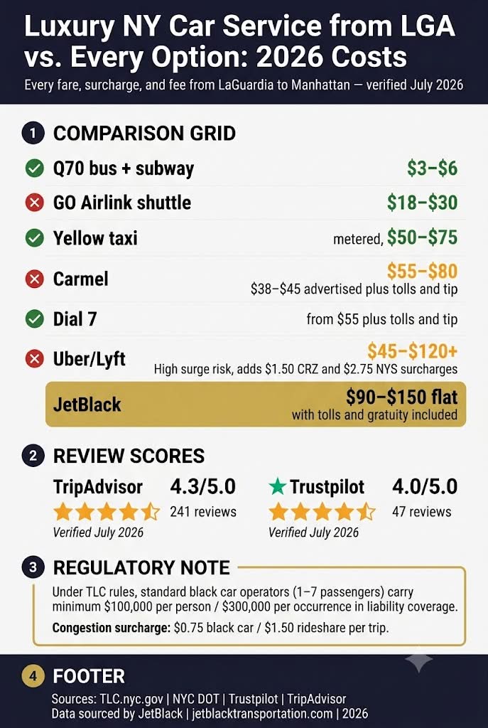 infogrphic 
luxury ny car service from lga